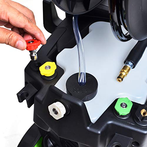 PowRyte Electric Pressure Washer, Detergent Tank, 5 Different Pressure Tips, Power Washer, Induction Motor, 4500 PSI 2.6 GPM