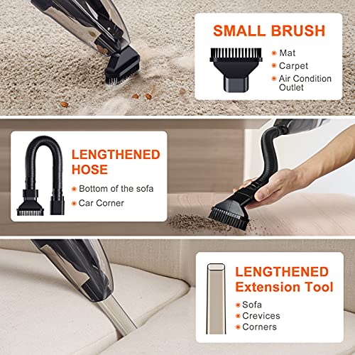 Nulksen Handheld Vacuum Cordless Rechargeable, 8500Pa Powerful Portable Handheld Vacuum, Quick Charging, Light Weight Mini Vacuum Cleaner for Home, Office and Car