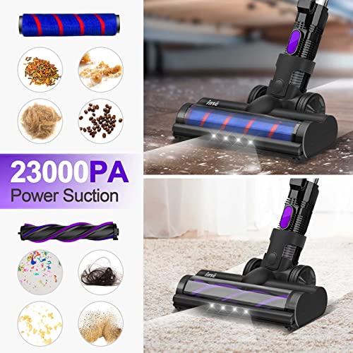 INSE Cordless Vacuum Cleaner, 23Kpa 265W Powerful Suction Stick Vacuum Cleaner, Up to 45min Runtime, Rechargeable Battery Vacuum, 10-in-1 Lightweight Vacuum for Carpet Hard Floor Pet Hair, S6T Purple