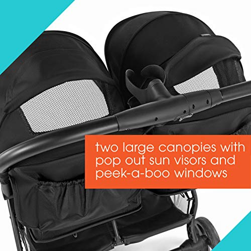 Summer Infant 3DPac CS+ Double Stroller, Lightweight One-Hand Compact Fold, Carseat Compatible