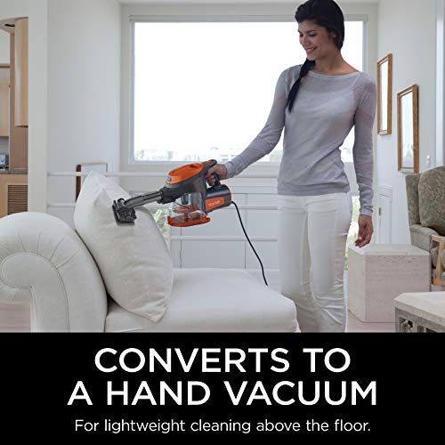 Shark HV322 Rocket Pet Plus Corded Stick Vacuum with LED Headlights, XL Dust Cup, Lightweight, Perfect for Pet Hair Pickup, Converts to a Hand Vacuum, with (2) Pet Attachments, Bordeaux/Silver