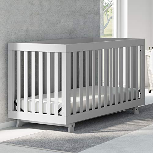 Storkcraft Beckett 3-in-1 Convertible Crib (Pebble Gray) – Converts from Baby Crib to Toddler Bed and Daybed, Fits Standard Full-Size Crib Mattress, Adjustable Mattress Support Base