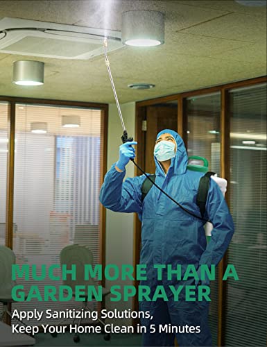KIMO 4 Gallon Garden Sprayer, 72PSI Backpack Sprayer, 20V 2.0Ah Battery Powered Sprayer w/ 6 Nozzles & Metal Wand, No Manual Pump Electric Sprayer, Sprayers in Lawn and Garden for Weeding, Cleaning
