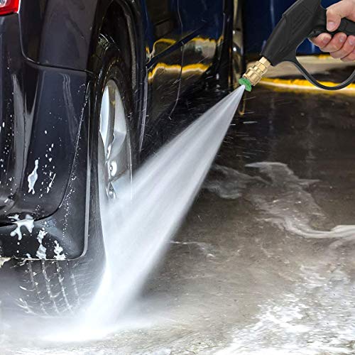 GDHXW Dual-Function Pressure Washer Undercarriage Cleaner Water Broom with Extension Rodst,7 Pressure Washer Nozzles and Cleaning Gloves