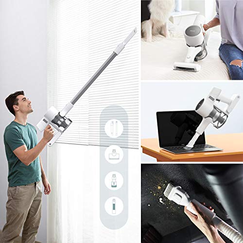 Dreametech T10 Cordless Vacuum Cleaner, Long Runtime, 20Kpa Powerful Suction Stick Vacuum Cleaner, 8-Layer Noise Reduction Handheld Vacuum for Home Hard Floor Pet Hair