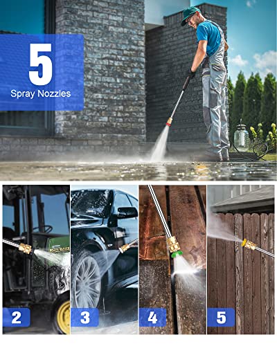Gas Pressure Washer, ENGiNDOT 3400 PSI / 2.6 GPM Outdoor Power Equipment with 212CC 7.0 OHV Engine, Pressure Washer Includes Soap Tank, 5 QC Nozzles - GPW3400