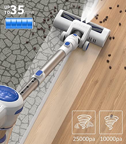 ORFELD Cordless Vacuum Cleaner - Upgrade 22000Pa Powerful Stick Vacuum, 35Mins Runtime Rechargeable Battery, 6 in 1 Lightweight Cordless Vacuum for Hardwood Floor Pet Hair