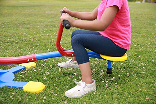 Kids Outdoor Backyard Playground Seesaw: Swivels and Rotates 360 Degrees Teeter Totter at Home for Youth Junior Age 3 4 5 6 7 8