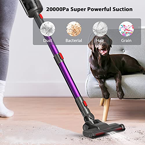 Cordless Vacuum Cleaner 20KPa 4 in 1 Stick Vacuum Cleaner with LED Display 40 Minutes Runtime Lightweight Vacuum for Pet Hair Carpet Hardwood Floor