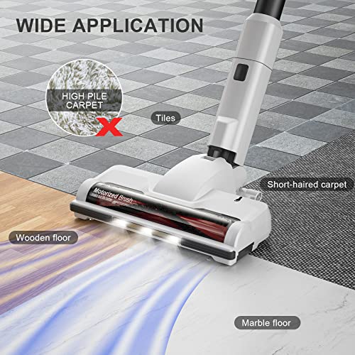 Cordless Vacuum Cleaner, 280W 25Kpa Powerful Suction Stick Vacuum Cleaner with 2200mAh Battery Up to 35min Runtime, 4 in 1 Lightweight Handheld Vacuum for Car Pet Hair Carpet Hard Floor, W20