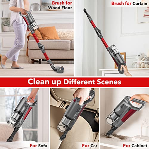 Cordless Vacuum Cleaner,whall 25kPa Suction 4 in 1 Foldable Cordless Stick Vacuum Cleaner,280W Brushless Motor 55 Mins Runtime,Lightweight Handheld Vacuum for Home Hard Floor Carpet Pet Hair