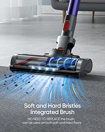 BuTure Cordless Vacuum Cleaner, 400W 30Kpa Powerful Stick Vacuum with 55min Runtime Detachable Battery, Touch Display and 1.2L Large Dust Cup, Vacuum Cleaners for Hardwood Floor Carpet Car Pet
