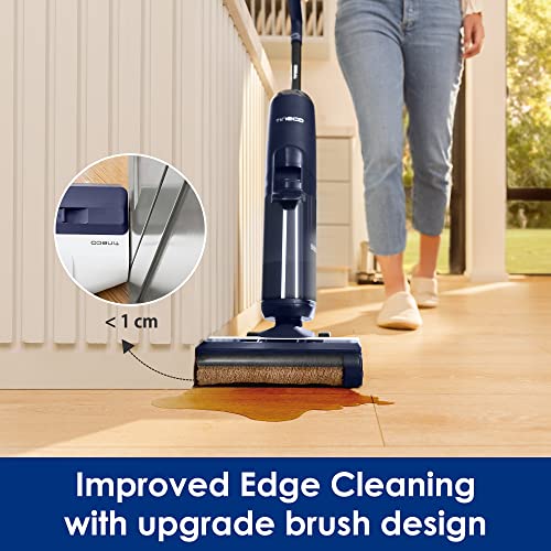 Tineco Floor ONE S5 Smart Cordless Wet Dry Vacuum Cleaner and Mop for Hard Floors, Digital Display, Long Run Time, Great for Sticky Messes and Pet Hair, Space-Saving Design, Blue