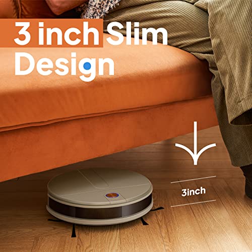 LIGHT 'N' EASY Robot Vacuum Cleaner, Robot Vacuum Automatic Emptying, Ultra-Quiet, Ultra-Thin, Auto-Charging Robotic Vacuum Cleaner, Good for Pet Hair, Low-Pile Carpets, Hard Floors