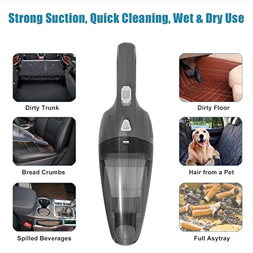 KOVEBBLE Portable Cordless Car Handheld Vacuum Cleaner, Strong Suction 8000PA, High Power 120W, Wet & Dry Use, Quick Cleaning for Vehicle, House, Office