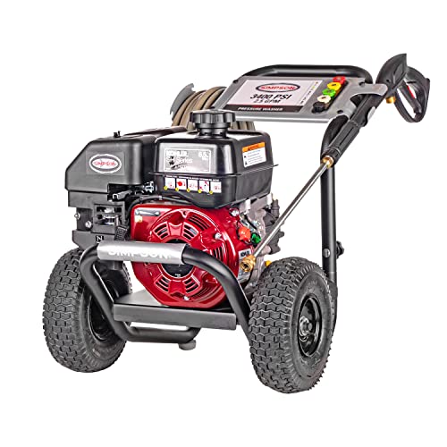 Simpson Cleaning MS61085 MegaShot 3400 PSI Gas Pressure Washer, 2.5 GPM, Kohler SH270, Includes Spray Gun and Extension Wand, 5 QC Nozzle Tips, 5/16-in. x 25-ft. MorFlex Hose, Black
