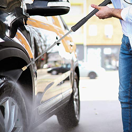 Selkie Pressure Washer Gun with Extension Wand and 26" Hose, Pressure Washer Gun with 26inch Pressure Washer Hose,16inch Extension Wand, 5 Nozzle Tips, and M22 15mm & M22 14mm Fitting, 4000 PSI