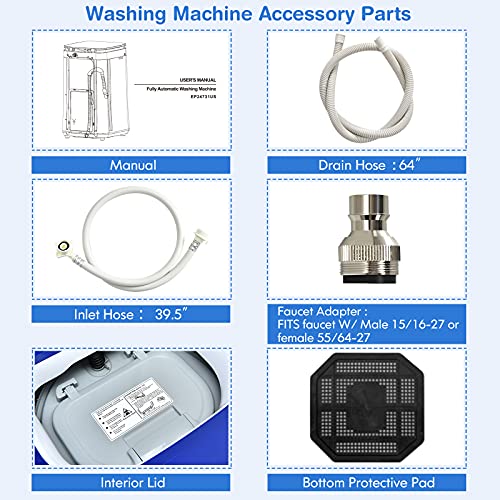 Giantex Portable Washing Machine, Full Automatic Washer and Dryer Combo with Heating Function, 8 Programs 3 Water Levels and Built-In Drain Pump, 2 In 1 Compact Laundry Washer for Apartment Dorm RV
