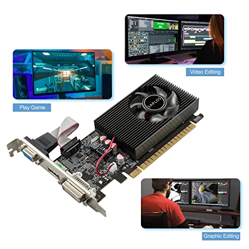 SAPLOS GeForce GT 730 2GB DDR3 64-Bits Low Profile Graphics Card,DVI-I,HDMI,VGA,PCI Express 2.0 x8,NVIDIA Video Card for PC Gaming/Working,DirectX 12,Computer GPU