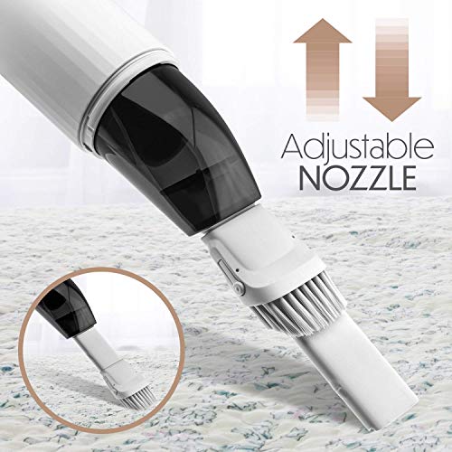 Starument Portable Hand Vacuum Cleaner Handheld Cordless Cleaner for Dust Pet Hair Dirt, Home, Car Interior, Lightweight, Easy to Use, Compact Design Battery Rechargeable with USB-C Cable White