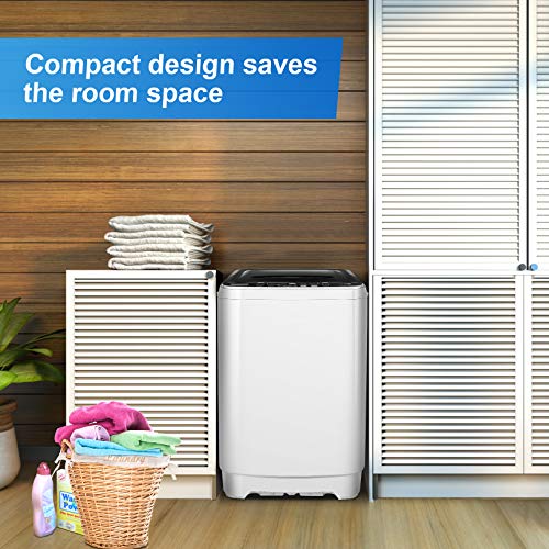 Washing Machine Nictemaw Portable Washer 1.73 Cu.ft/17.6Lbs Capacity Full-Automatic Compact Laundry Washer With Drain Pump, 10 programs Selections with LED Display Ideal for Home/Apartments/Dorms/RV