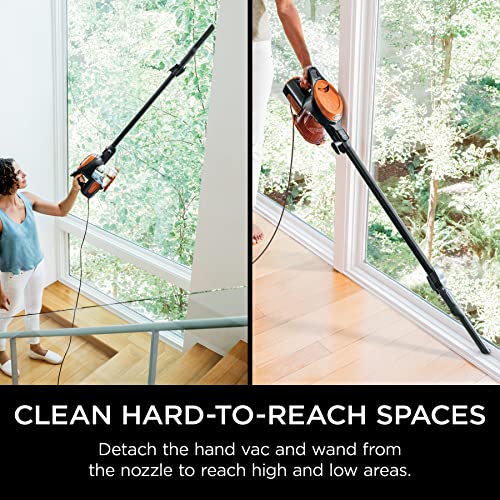 Shark HV302 Rocket Pet Corded Stick Vacuum, Lightweight with Swivel Steering for Carpets & Hard Floors, Converts to Hand Vacuum, Includes Crevice Tool, Pet Multi-Tool & Precision Duster, Orange