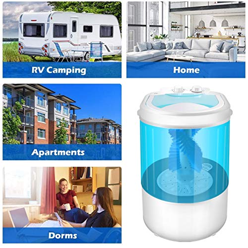 Portable Mini Washing Machine Wash Shoes Wash Clothes and Spin-dry, Semi-Automatic, 10 lbs Capacity,Mini Washer for Apartments Camping Dorms Business Trip College Rooms