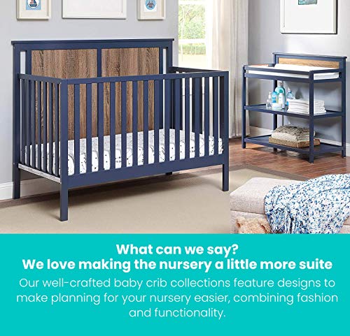 Suite Bebe Connelly 4 in 1 Convertible Crib in Midnight Blue with Vintage Walnut