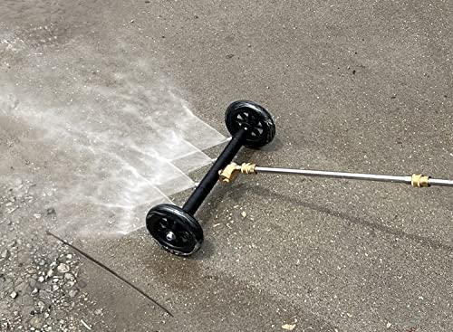 GDHXW Dual-Function Pressure Washer Undercarriage Cleaner Water Broom with Extension Rodst,7 Pressure Washer Nozzles and Cleaning Gloves