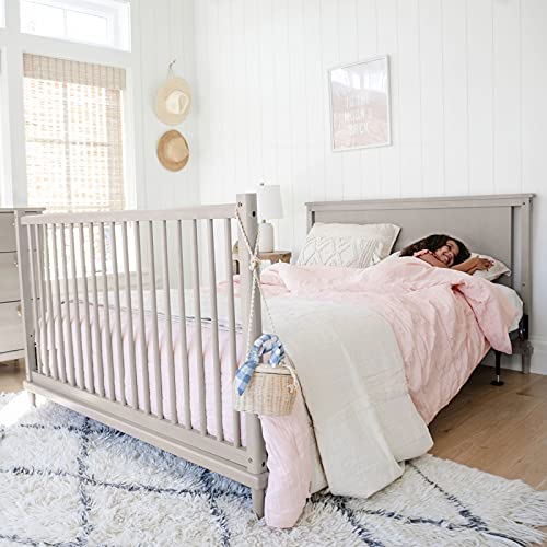 Storkcraft Timeless 5-in-1 Convertible Crib with Bonus - Transforms into Playhouse - Converts to Toddler Bed, Full-Size Bed Mattress Not Included, Brushed Fog