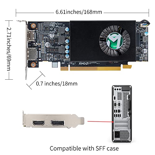 MAXSUN AMD Radeon RX 550 4GB Low Profile Small Form Factor Video Graphics Card for Gaming Computer PC GPU GDDR5 ITX SFF HDPC 128-Bit DirectX 12 PCI Express X16 3.0, HDMI, DisplayPort
