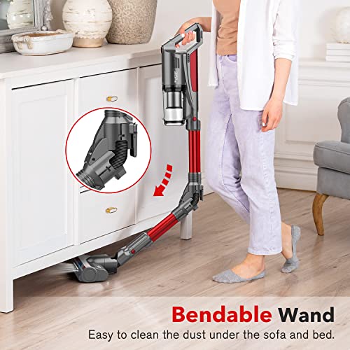 Cordless Vacuum Cleaner,whall 25kPa Suction 4 in 1 Foldable Cordless Stick Vacuum Cleaner,280W Brushless Motor 55 Mins Runtime,Lightweight Handheld Vacuum for Home Hard Floor Carpet Pet Hair