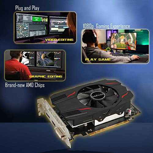 SAPLOS AMD Radeon RX 550 Graphics Card,DisplayPort 1.4/HDMI/DVI-D Dual Link,4GB,GDDR5,128-Bit,PCI Express 3.0 X8,Computer GPU,Desktop Gaming Video Card for PC,DirectX 12