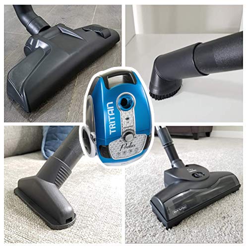Prolux Tritan Bagged Canister Vacuum with HEPA Filtration and Complete Home Care Tool Kit