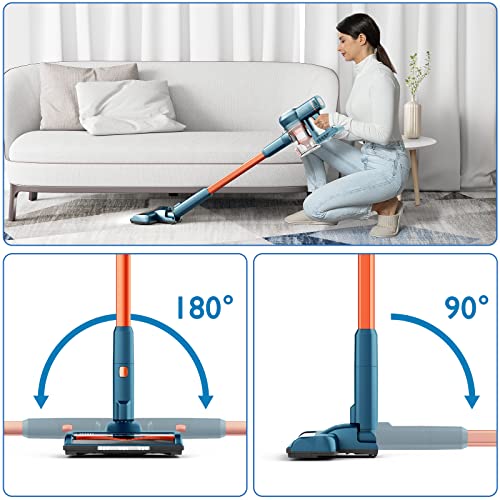 Cordless Vacuum Cleaner - ORFELD 28000Pa Powerful Suction Stick Vacuum with LED Display,Rechargeable,5 in 1 Self-Standing 40 Mins Runtime,3 Cleaning Modes,for Carpet Hard Floor Pet Hair,B08