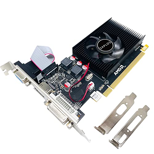  SAPLOS AMD Radeon R5 230 2GB 64 Bits GDDR3 VGA/DVI/HDMI Computer Graphics Card,PCI-Express X16,625MHz Core Frequency Desktop Video Card GPU for PC,Low Profile
