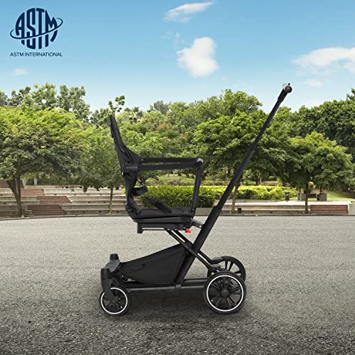 Dream On Me Drift Rider Stroller in Black, Sturdy Design, 360 Angle Rotation, Compact Folding, Soft Ride Wheels