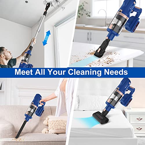 UMLo Cordless Vacuum Cleaner with LED Dsiplay, Up to 60min Runtime, 265W 25Kpa Suction Stick Vacuum, 4000mAh Rechargeable Battery Vacuum, 8 in 1 Lightweight Vacuum for Pet Hair Carpet Hard Floor,V111