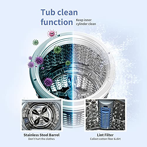 COSTWAY Full Automatic Washing Machine, 7.7Lbs Capacity, 8 Programs, 2-in-1 Portable Washer and Spinner with 24 Hours Delay, 3 Heating Function, Laundry Washer with Drain Pump for Apartment, RV