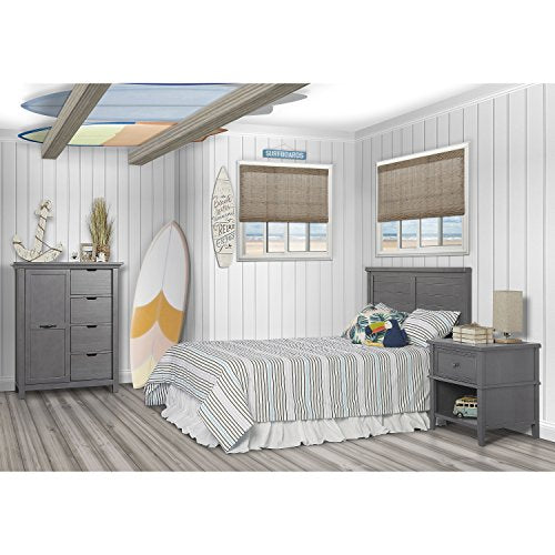 Evolur Belmar Flat 5-in-1 Convertible Crib in Rustic Grey, Greenguard Gold Certified