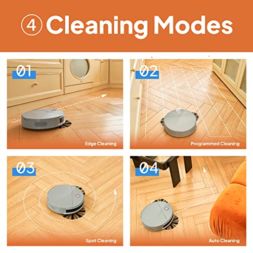 LIGHT 'N' EASY Robot Vacuum Cleaner, Robot Vacuum Automatic Emptying, Ultra-Quiet, Ultra-Thin, Auto-Charging Robotic Vacuum Cleaner, Good for Pet Hair, Low-Pile Carpets, Hard Floors