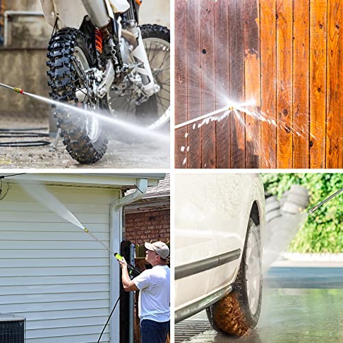 Rock&Rocker Powerful Electric Pressure Washer, 3500PSI Max 2.6 GPM Power Washer with Hose Reel, 4 Quick Connect Nozzles, Soap Tank, IPX5 Car Wash Machine /Car/Driveway/Patio Clean, Green