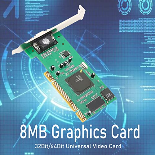 8MB Graphics Card VGA PCI 32Bit for Server, Industrial Computer Multi-Display for ATI Rage XL, 32Bit PCI VGA Video Card, 64Bit PCI-X Universal Video Card for Desktop Computers