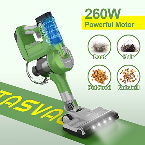 Cordless Vacuum Cleaner with LED Dsiplay, Up to 50min Runtime, 265W 25Kpa Suction Stick Vacuum, 2400mAh Rechargeable Battery Vacuum, 6 in 1 Lightweight Vacuum for Pet Hair Carpet Hard Floor