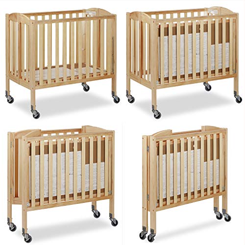 Dream On Me 3-in-1 Folding Portable Crib, Natural, Large