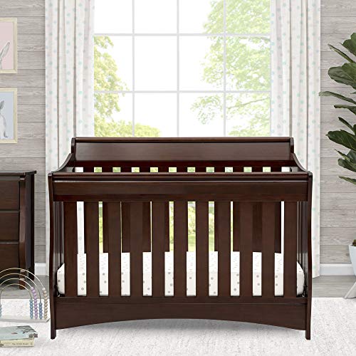 Delta Children Bentley S Series Deluxe 6-in-1 Convertible Crib, Black Cherry Espresso