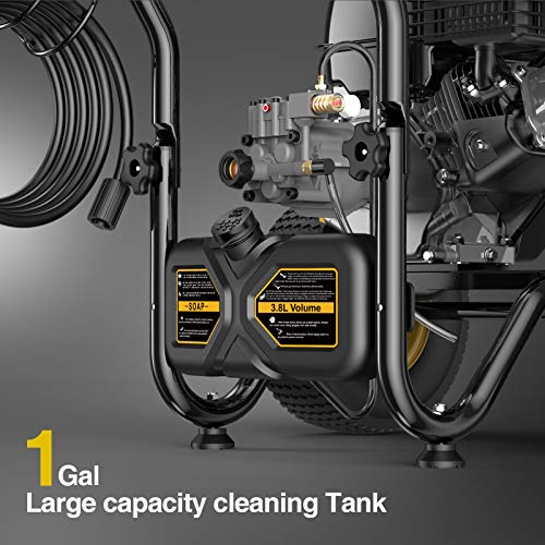 Heavy-Duty Gas Pressure Washer, 3600PSI at 2.7GPM Power Washer, 30-feet Hose, Black