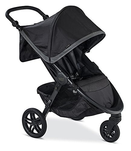 Britax B-Free Stroller | All Terrain Tires + Adjustable Handlebar + Extra Storage with Front Access + One Hand, Easy Fold, Pewter