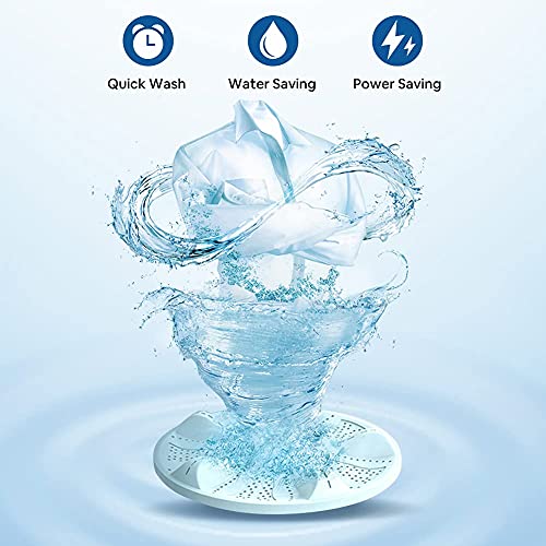 Full Automatic Washing Machine 1.8 Cuft, LifePlus Portable Washer 12lbs Capacity with Drain Pump, Faucet Adaptor, 8 Wash Programs Compact Laundry Washer and Spin Dryer for Apartments RV Dorms