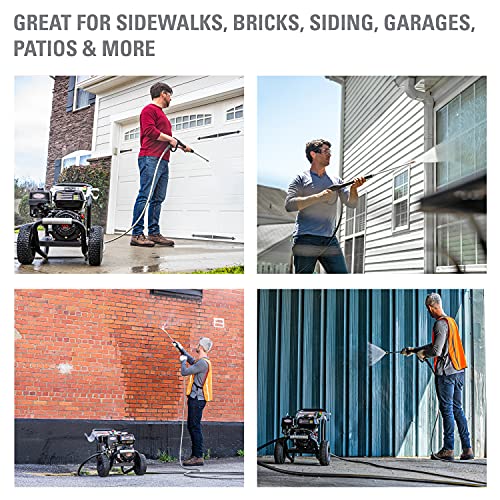 SIMPSON Cleaning PS3228 PowerShot 3300 PSI Gas Pressure Washer, 2.5 GPM, Honda GX200 Engine, Includes Spray Gun and Extension Wand, 5 QC Nozzle Tips, 5/16-inch x 25-foot MorFlex Hose